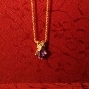 3/5 Carat (Ctw) Natural Amethyst Pendant Necklace